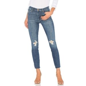 Mother Women's The Vamp Fray Skinny Jean In Crazy Like Fox Wash Stretch Denim 23